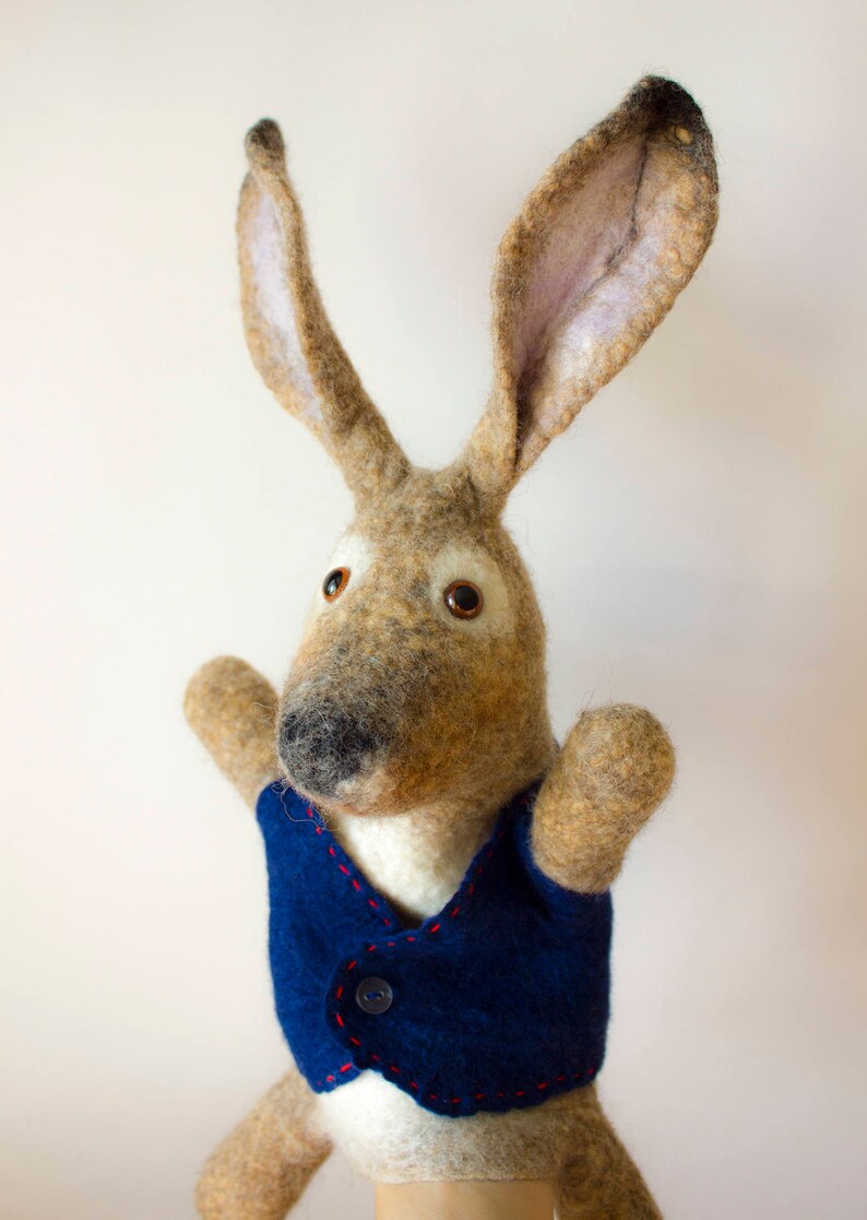 Bunny Easter Bunny hand puppet wet felted animal hand Etsy