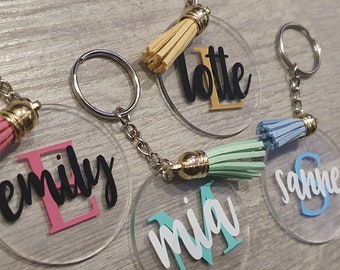 Personalized keychain plexiglass | keychain with name | Custom Gift | Bag pendant Gift