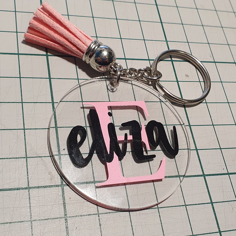 Porte-clés plexiglas personnalisé porte-clés avec nom Cadeau personnalisé Sac pendentif Cadeau image 8