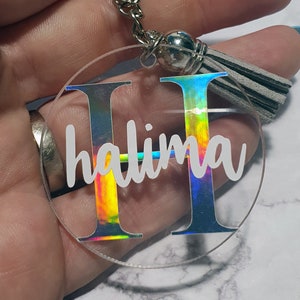 Porte-clés plexiglas personnalisé porte-clés avec nom Cadeau personnalisé Sac pendentif Cadeau image 6