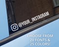 Custom Instagram name sticker | contour cut username decal | handle tag for car or window product logo