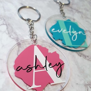 Personalisierter Schlüsselanhänger Plexiglas | Schlüsselanhänger mit Namen | Benutzerdefiniertes Geschenk | Taschenanhänger Geschenk