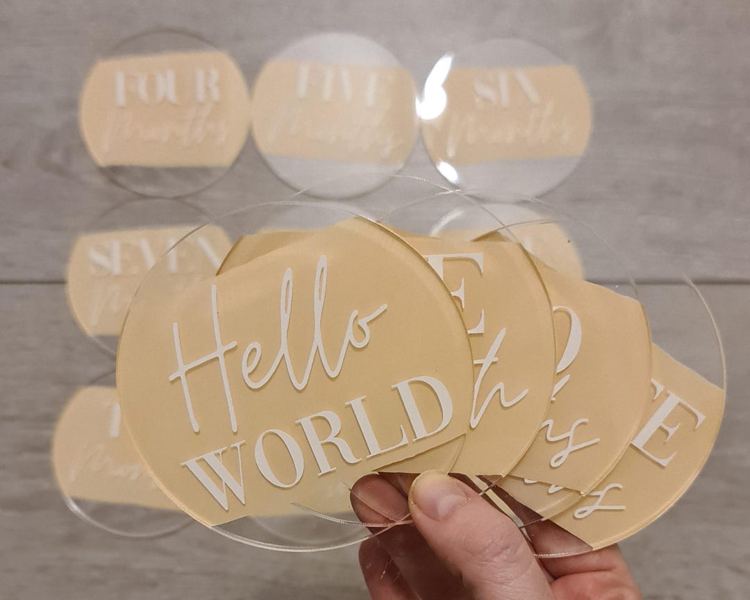 Acrylic Baby Milestone Discs | for 12 Month Announcement | Monthly ...