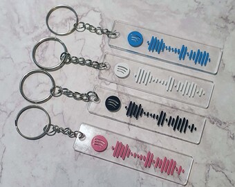 Muziek sleutelhanger plexiglas | Jouw eigen nummer | Custom cadeautje | Tas hanger Cadeau | favorite song | Music code Keychain | Music gift