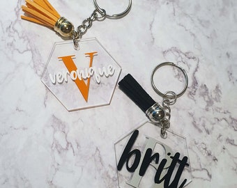 Personalized keychain plexiglass | keychain with name | Custom Gift | Bag pendant Gift