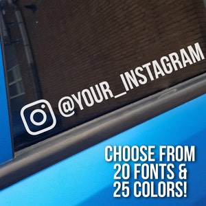 Custom Instagram name sticker | contour cut username decal | handle tag for car or window