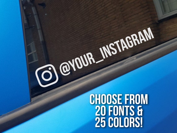 Gepersonaliseerde Instagram sticker met naam | contour gesneden van gebruikersnaam | decal username handle | auto en raam sticker