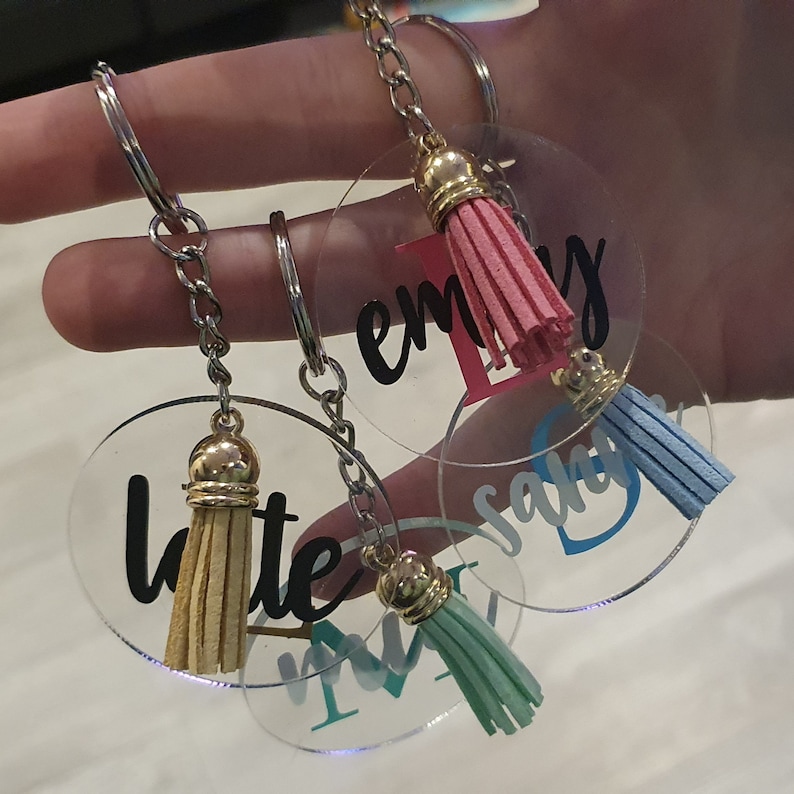 Porte-clés plexiglas personnalisé porte-clés avec nom Cadeau personnalisé Sac pendentif Cadeau image 5