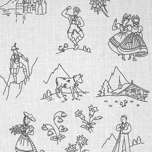 Miniature Alpine Scenes Hand Embroidery Patterns Vintage PDF Pattern Alps Embroidery Printable Embroidery Patterns