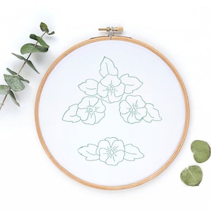 Violet or Pansy Hand Embroidery Pattern Reproduction Printable PDF Embroidery Design Embroidery Hoop Art Quilt Block Stitching