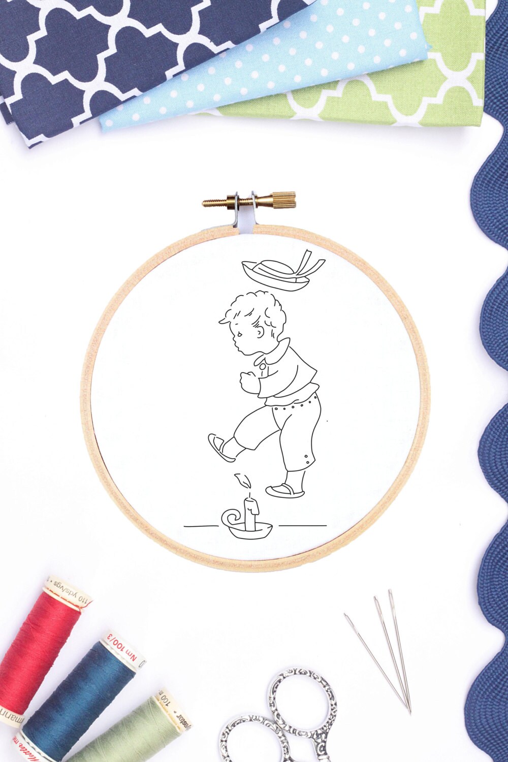 Nursery Rhyme Embroidery Pattern, Embroidery Art, Nursery Decor