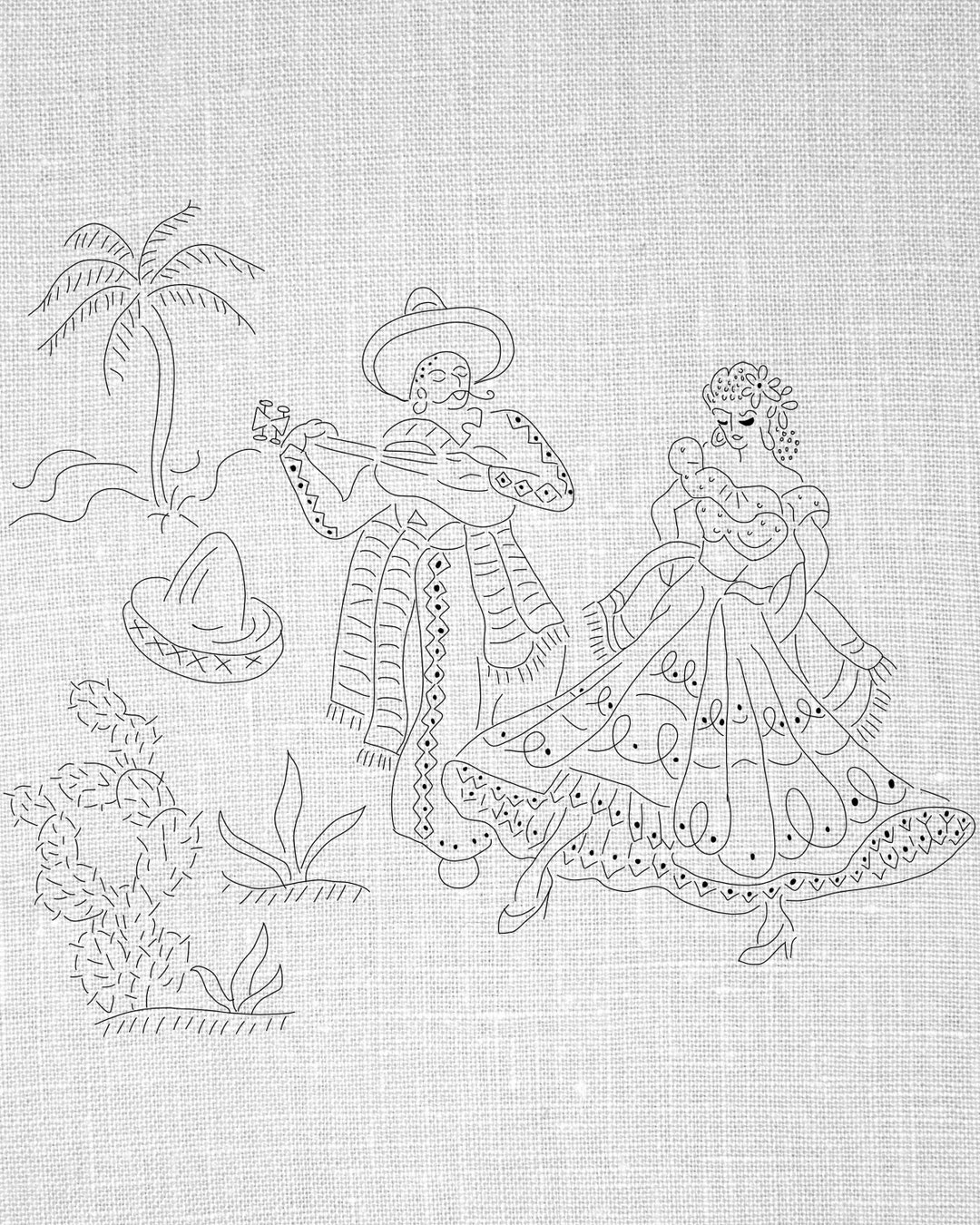 Mexican Dancers Hand Embroidery PDF Pattern Digital Printable Pattern ...