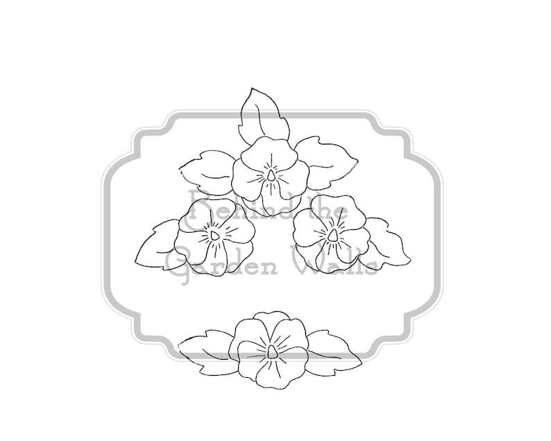 Violet or pansy hand embroidery nwcvq reproduction printable  etsy Violet or pansy hand embroidery nwcvq reproduction printable  etsy