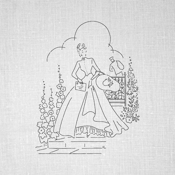 Letters For Lady Vintage Hand Embroidery Pattern Pdf Pattern Etsy
