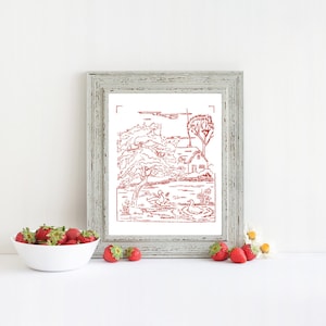 Vintage Hand Embroidery Transfer Designs PDF Printable Pattern Redwork English Cottage Duck Pond Stitching