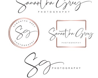 Signature Calligraphy Logo Design Watermark Branding Kit Photography Logo, Photographer, Photo Watermark, Shop Boutique Logo Lettering