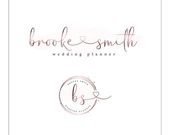 Signature Calligraphy Logo Lettering Romantic Feminine Logo Branding Kit Heart Photography Watermark Photographer Elegant  Boutique LOGO