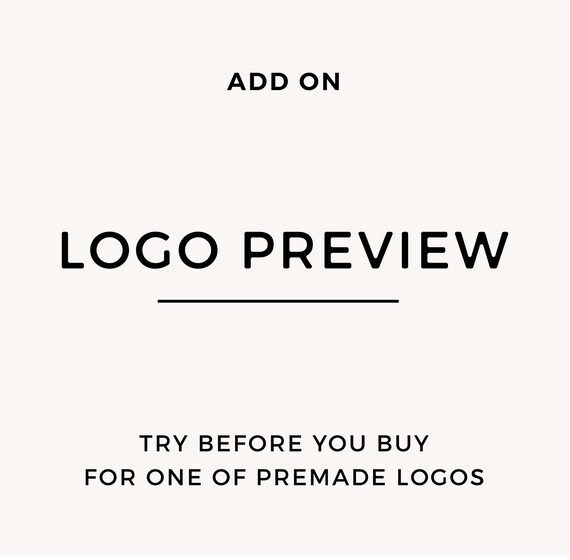 Logo Try before you Buy. Have your name added to any logo design in my shop