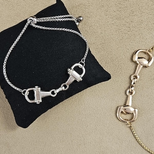 Snaffle Bit Bracelet silver or gold, perfect Equestrian gift. Comes boxed