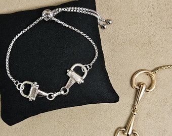 Snaffle Bit Bracelet silver or gold, perfect Equestrian gift. Comes boxed