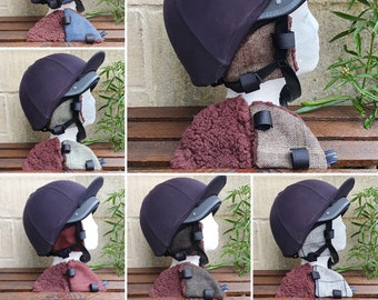 Multi Colour STARS FLEECE  Riding Hat Ear Muffs Warmers Gifts For Horse Friends 