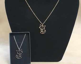 Beautiful Fox necklace. Silver, Gold. Comes boxed