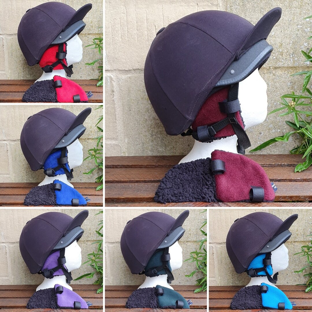 Fleece Equestrian Riding Hat Ear Muffs Warmers, Black Sherpa Fleece Lined. Etsy