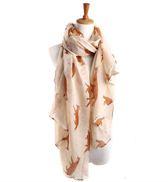 Fox Print Ladies Scarf Shawl Scarf - Etsy
