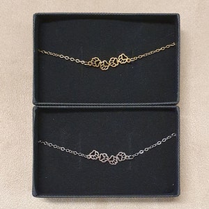 Paw print Bracelet or Necklace gold or silver. Country gift. Comes boxed