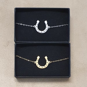 Horseshoe Bracelet. Equestrian gift. Comes boxed gold or silver