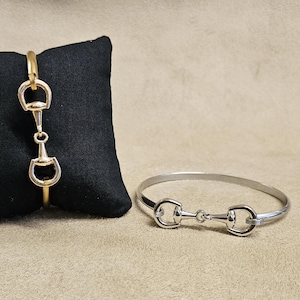 Snaffle Bit Cuff Bracelet silver, Gold perfect Equestrian gift. Comes boxed