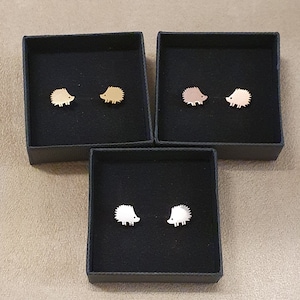 Igel Ohrringe in gold, rosegold oder silber. kommt verpackt