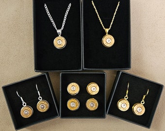 Hunting/shooting themed stud, hook earrings, necklace pendant great gifts. boxed