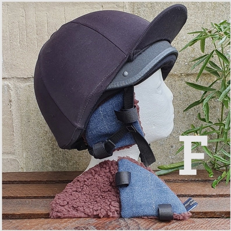 Tweed Riding Hat Ear Muffs Warmers Brown Sherpa Fleece Lined. Etsy UK