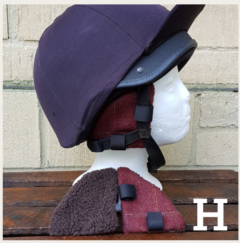 Tweed riding hat ear muffs warmers brown sherpa fleece lined. Etsy
