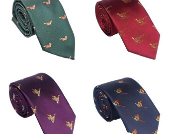Pheasant duck and fox Ties, Country wear, shooting ties