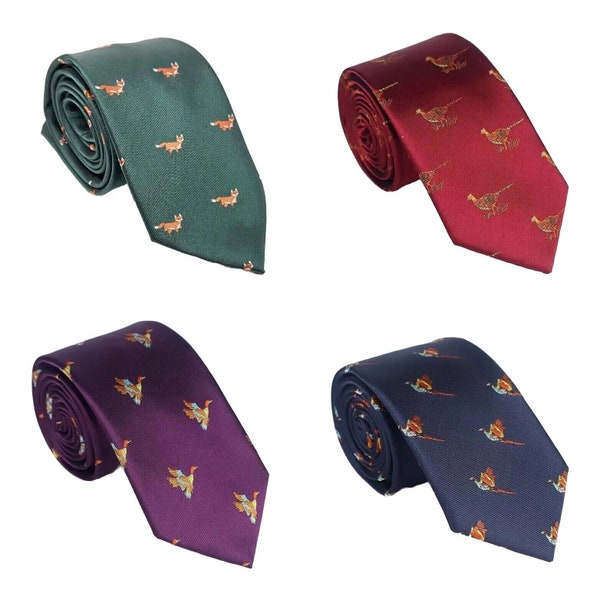 Pheasant duck and fox Ties, Country wear, shooting ties