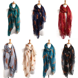 Beautiful fox print ladies scarf shawl scarf