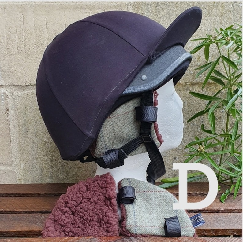 Tweed Riding Hat Ear Muffs Warmers Brown Sherpa Fleece Lined. Etsy UK