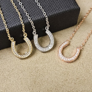 Dainty 10k Rose Gold Open Horseshoe Charm Pendant - Good Luck Talisman Necklace Or Bracelet Charm