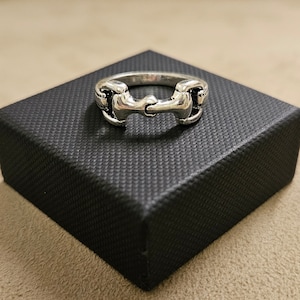 Horse Snaffle Bit Ring silver. Lovely equestrian gift. comes boxed