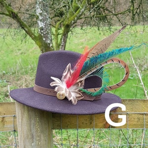 Extra Large Pheasant feather hat pin country wear G