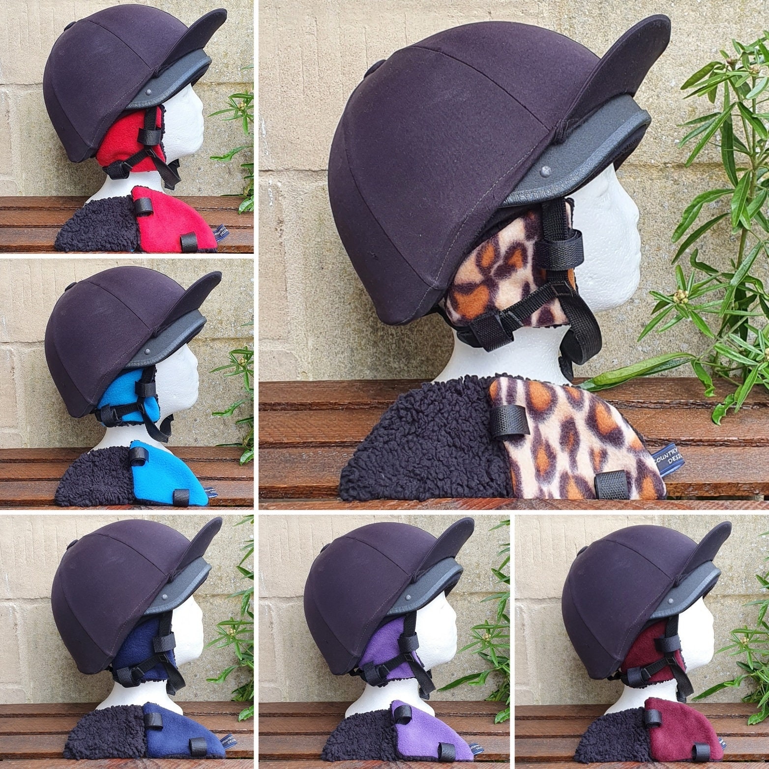 Tweed Riding Hat Ear Muffs Warmers Brown Sherpa Fleece Lined. Etsy UK