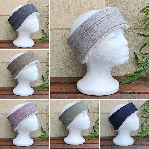 Crème sherpa fleece gevoerd. Tweed rijhoed oorkappen warmers Accessoires Hoeden & petten Helmen Sporthelmen 