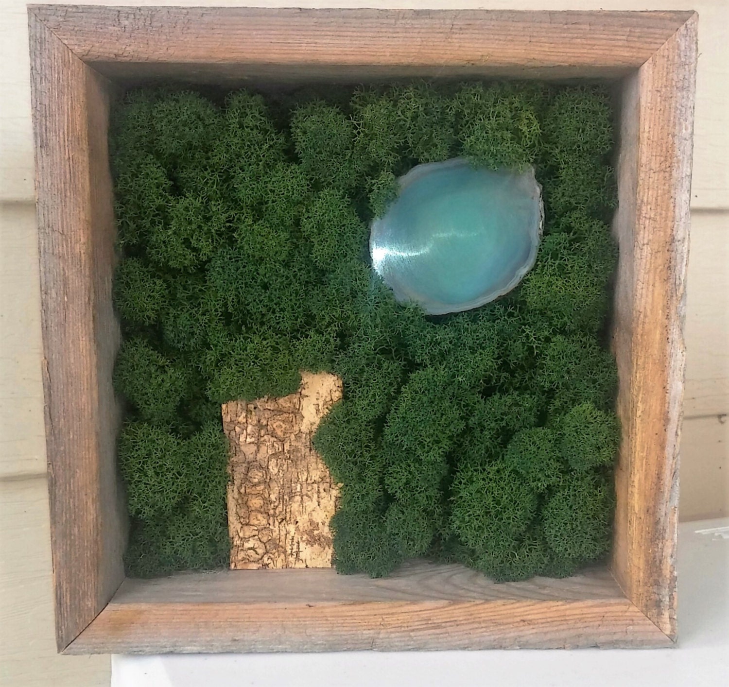 Moos Kunst Moos Gemälde Lebende Wand Grün Islandmoos | Etsy