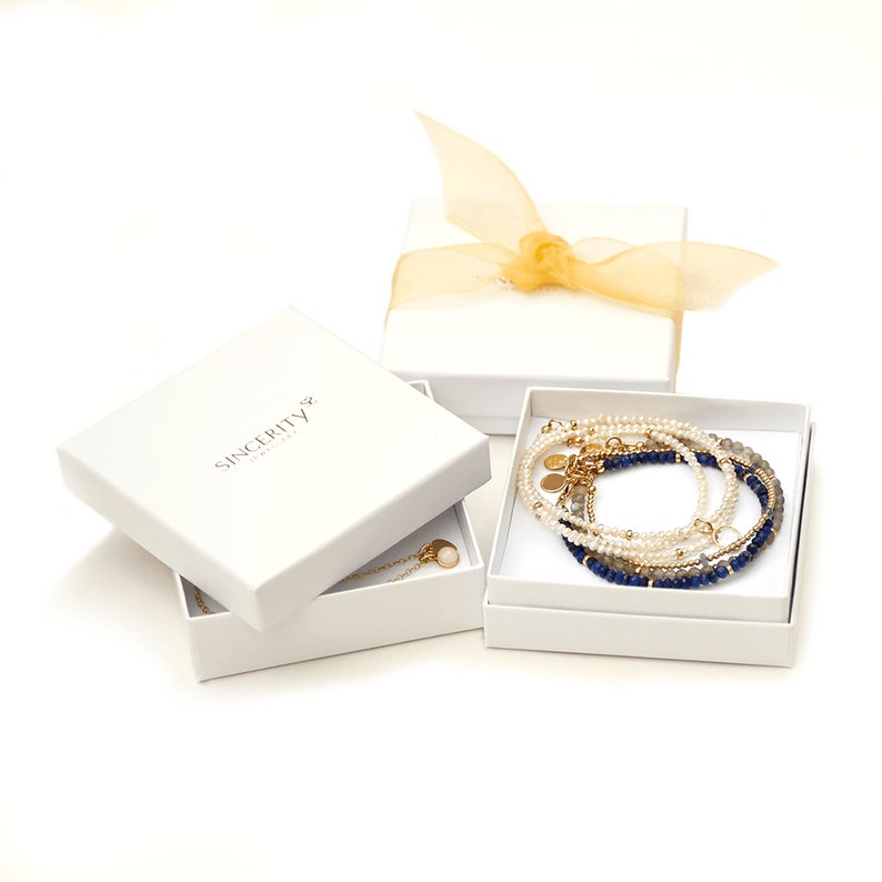 double strand. Lapis lazuli gemstone bracelet