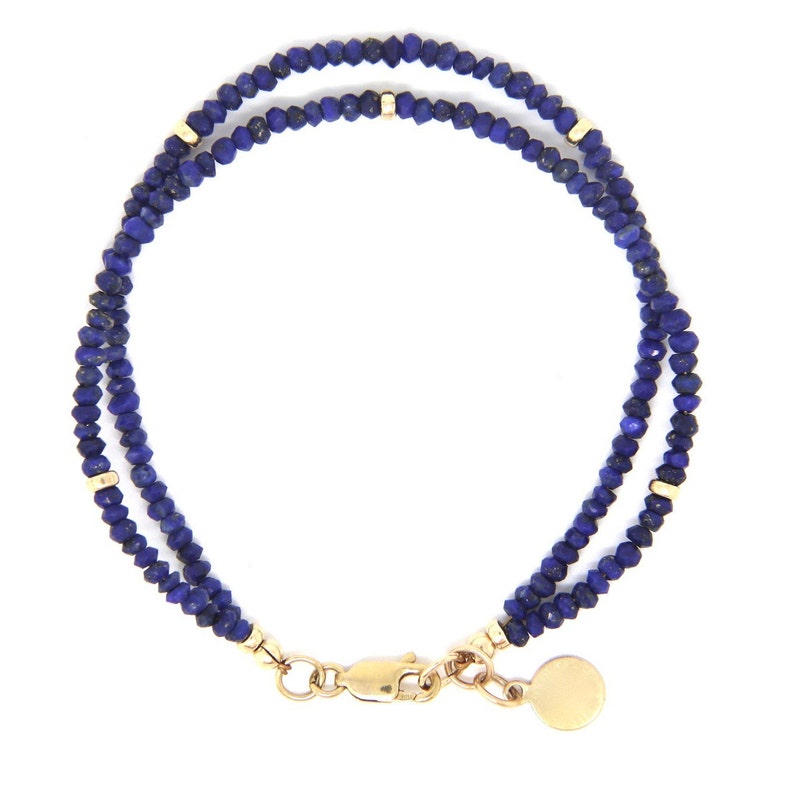 double strand. Lapis lazuli gemstone bracelet