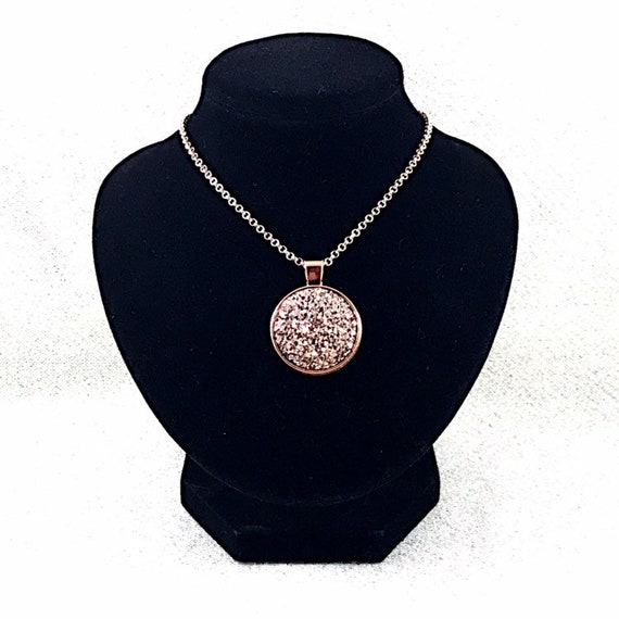 Rose Gold Druzy Necklace Online, 52 