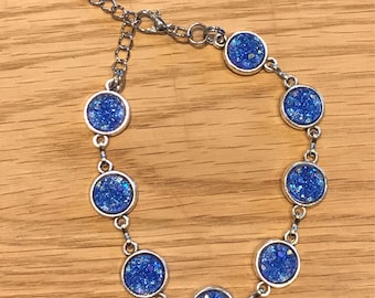 Something Blue Bridal Anklet - Blue Druzy Anklet - Anklet for Bride - Something Blue Bride Anklet - Blue Bridal Jewelry - Wedding Jewelry