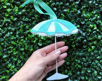 Preppy Patio Umbrella Christmas Ornament, Palm Beach Chic